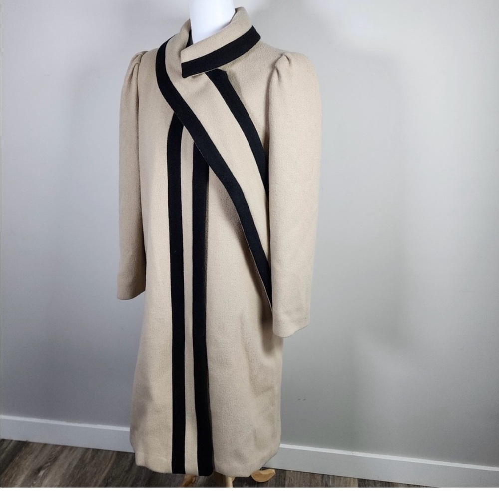 Vintage Sears Wool Overcoat Womens 12 Avant Garde Statement Coat Twee Long 80s